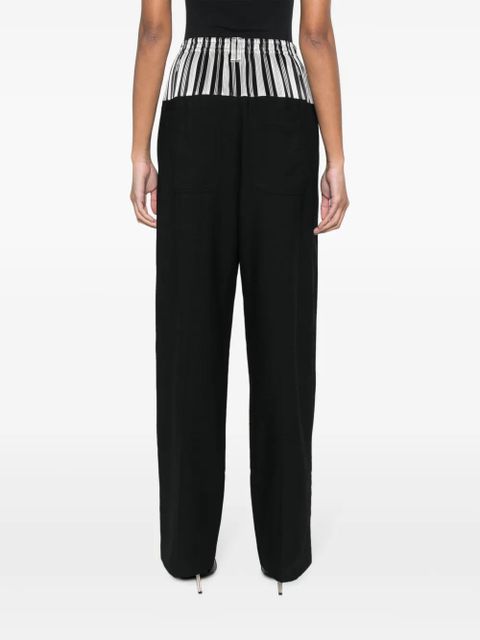 FENDI panelled striped trousers - Black