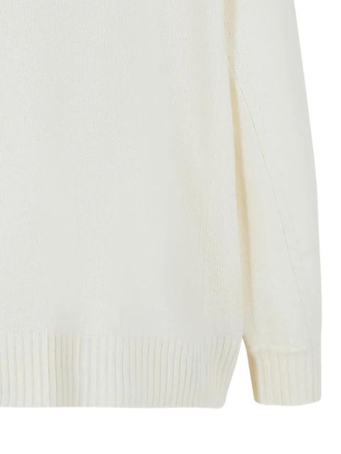 Max Mara logo-embellishment crew-neck sweater - White
