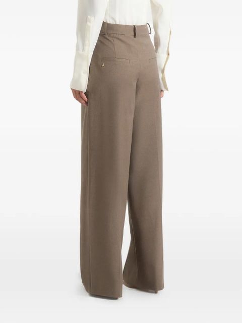 Manière De Voir Colette wrap-front pleated tailored trousers - Brown