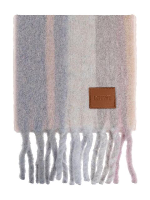 LOEWE fringed stripes scarf - Neutrals - zdjęcie produktu nr 1