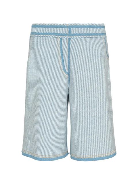3.1 Phillip Lim denim-print shorts - Blue - zdjęcie produktu nr 1