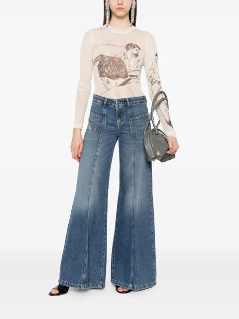 Diesel D-Akii panelled jeans - Blue