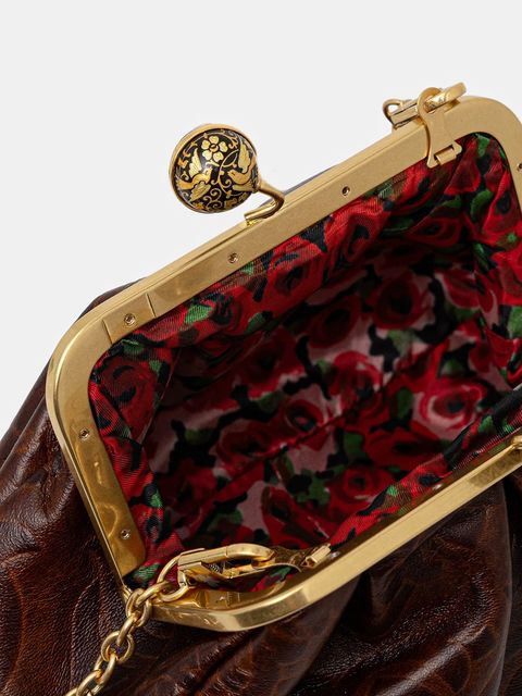 Weekend Max Mara kopertówka skórzana SPANISHHERITAGE kolor brązowy 2525516144600