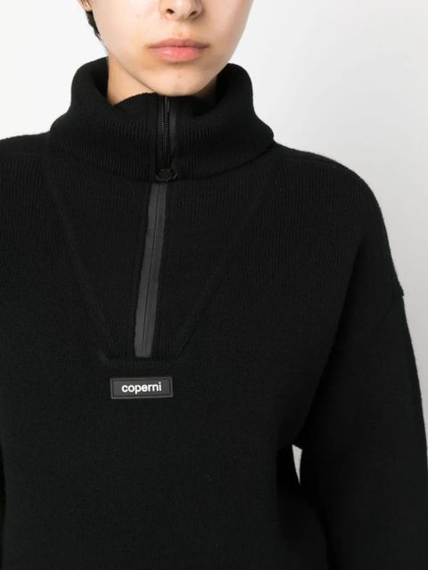 Coperni logo patch half-zip jumper - Black