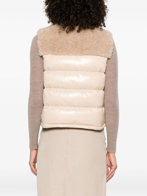 Moncler quilted shearling vest - Neutrals