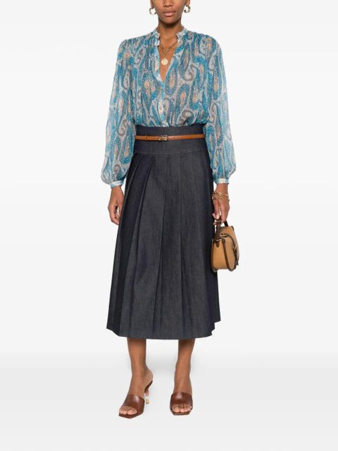 ETRO Paisley Fant silk blouse - Blue