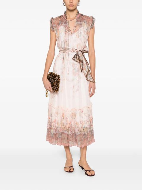 ZIMMERMANN Alchemy ruffled paisley midi dress - Pink - zdjęcie produktu nr 2