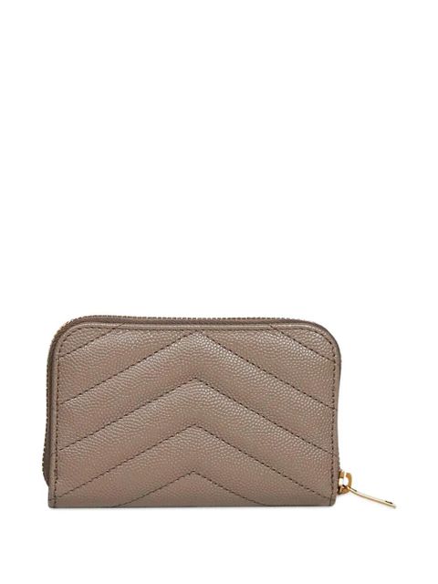 Saint Laurent Cassandre chevron quilted logo wallet - Brown - zdjęcie produktu nr 2