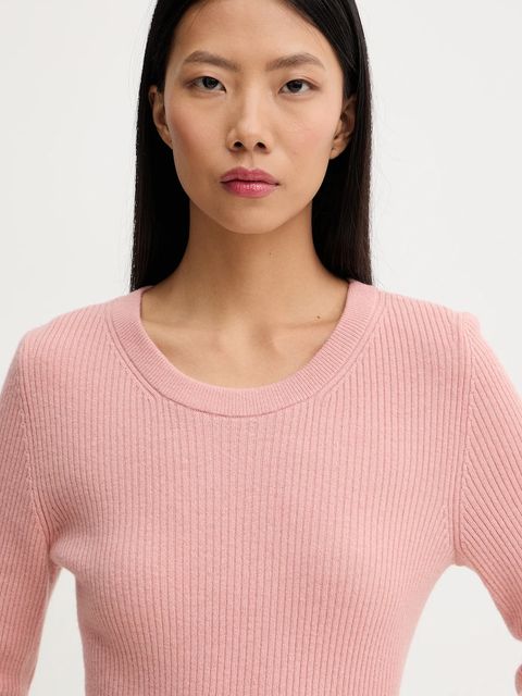 Marc O'Polo sweter z dodatkiem wełny damski kolor pomarańczowy 5000006938