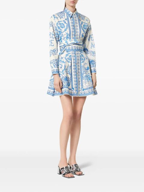 Versace Underwater Barocco shirt dress - Blue