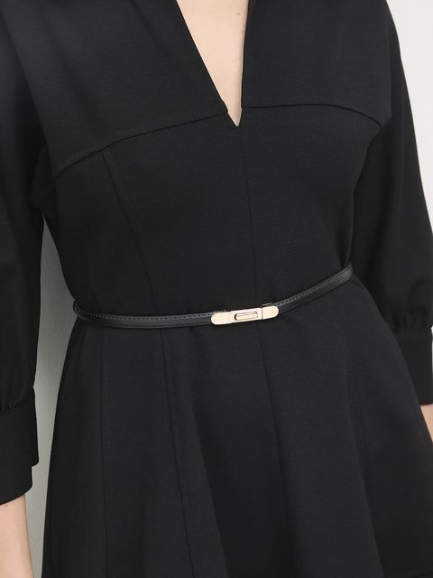 Answear.LAB pasek skórzany damski kolor czarny - zdjęcie produktu nr 1