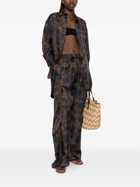 LOEWE x Paula's Ibiza anagram-print trousers - Blue - zdjęcie produktu nr 2