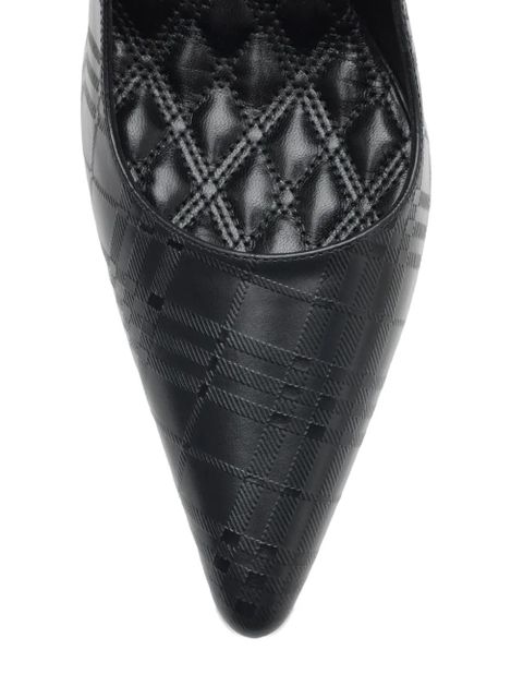 Burberry 90mm Dame check embossed pointed pumps - Black