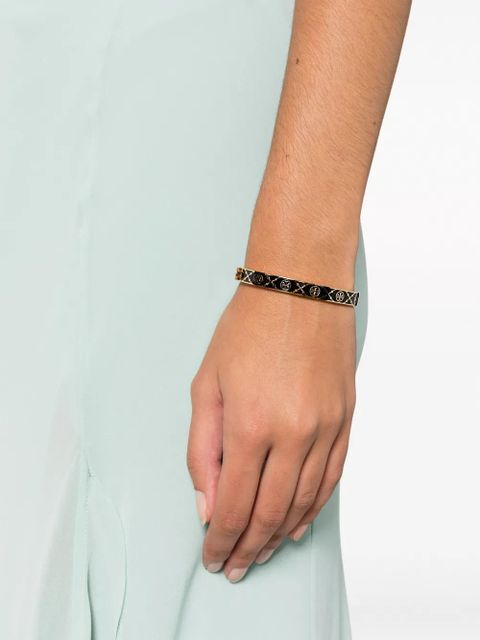 Tory Burch Miller enamelled-logo hinge bracelet - Gold