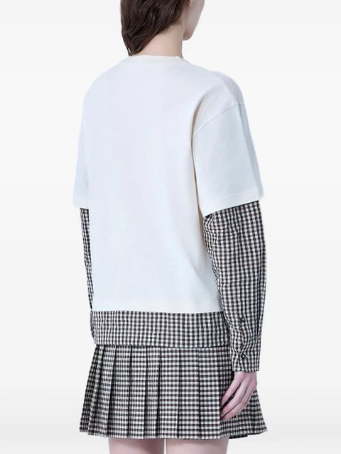 Moncler check-pattern layered T-shirt - Neutrals