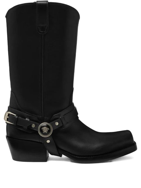 Versace leather cowboy boots - Black - zdjęcie produktu nr 1