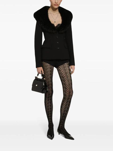 Dolce & Gabbana faux-fur collar jacket - Black