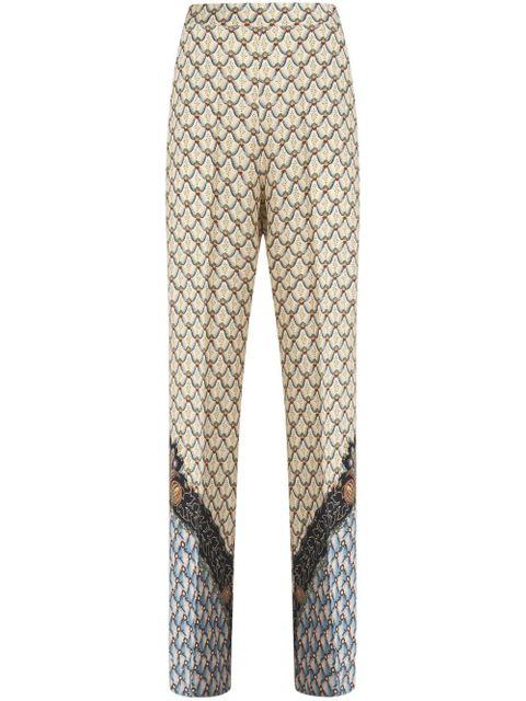 ETRO graphic-print straight-leg trousers - Neutrals - zdjęcie produktu nr 1