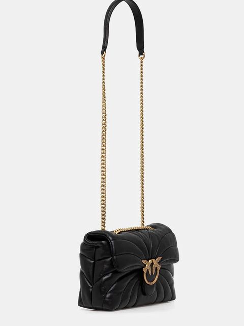 Pinko torebka skórzana kolor czarny 100038 A1EX - zdjęcie produktu nr 1