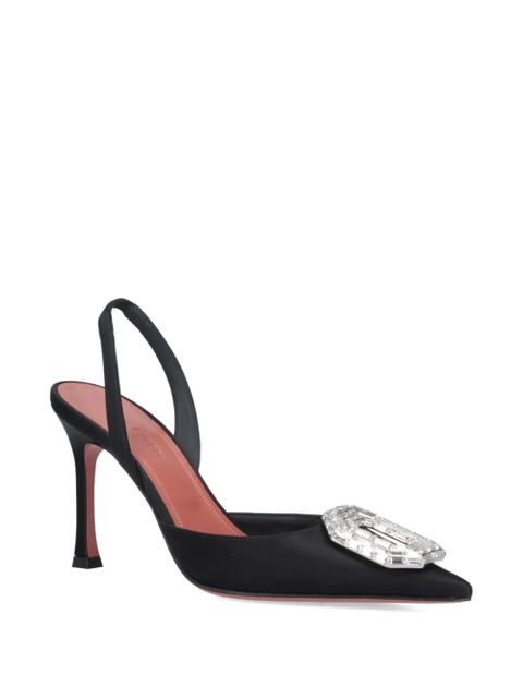 Amina Muaddi 105mm Camelia pumps - Black