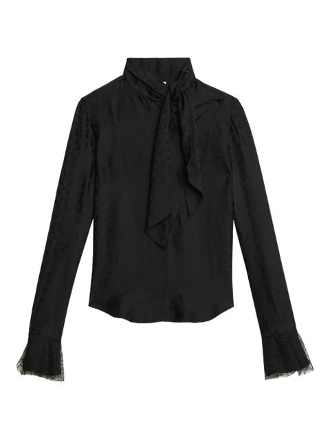 ISABEL MARANT Raphaella ruffled-cuff blouse - Black - zdjęcie produktu nr 1
