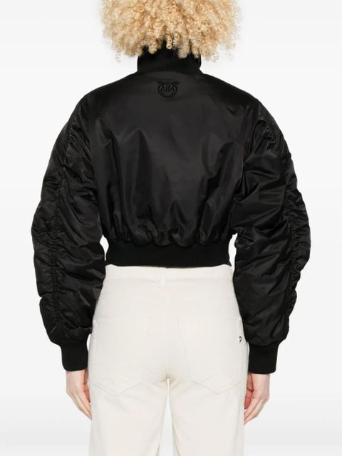 PINKO zip-front crop bomber jacket - Black