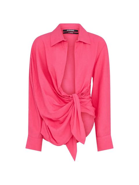 Jacquemus Bahia knot-detail shirt - Pink - zdjęcie produktu nr 1