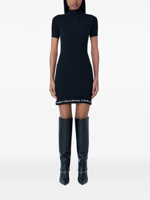 Alexander Wang ribbed logo-detail mini dress - Black - zdjęcie produktu nr 1