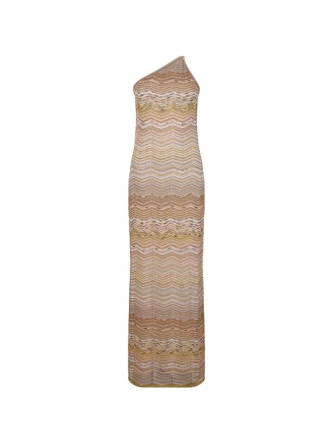 Missoni one-shoulder chevron midi dress - Neutrals - zdjęcie produktu nr 1