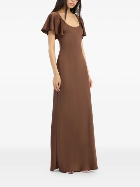 ROTATE BIRGER CHRISTENSEN flowy sleeve satin maxi dress - Brown - zdjęcie produktu nr 2