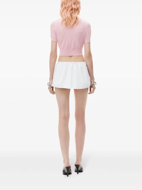 Alexander Wang logo-embossed knitted T-shirt - Pink