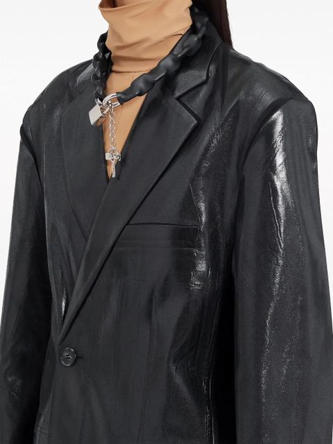 MM6 Maison Margiela coated single-breasted blazer - Black