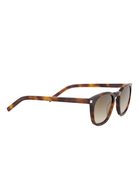 Saint Laurent Eyewear tortoiseshell rectangle-frame sunglasses - Brown - zdjęcie produktu nr 2