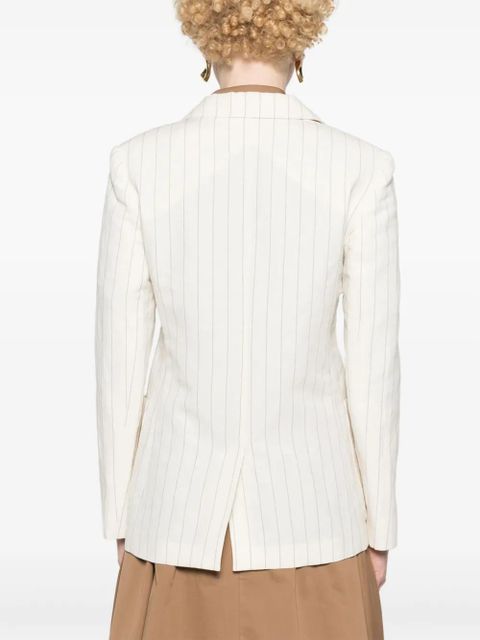Max Mara single-breasted pinstriped blazer - Neutrals