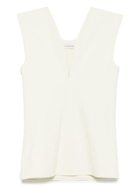 Lanvin deep V-neck top - Neutrals - zdjęcie produktu nr 1