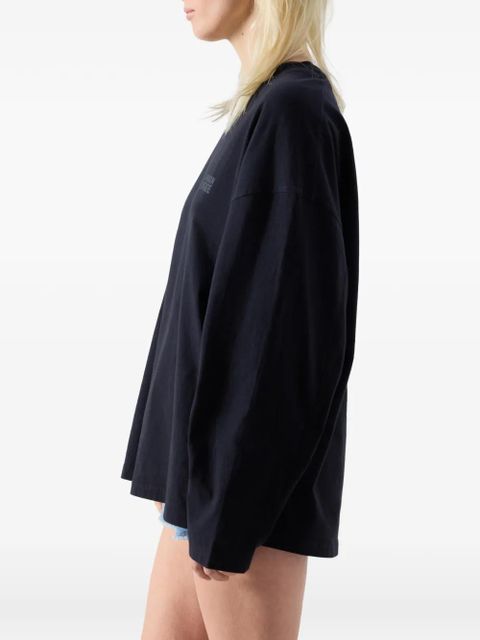 American Vintage Gixy long-sleeve round-neck cotton T-shirt - Black