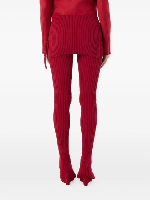 Blumarine cut-out ribbed-knit leggings - Red