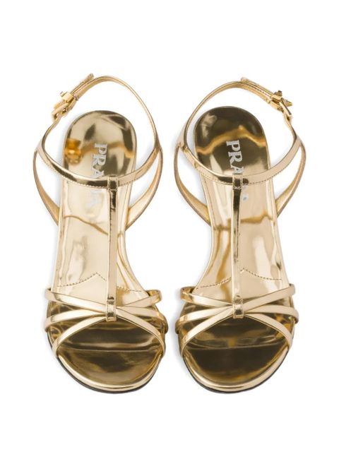 Prada metallic leather sandals - Gold