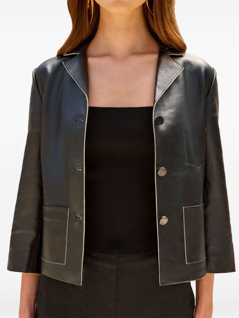Cult Gaia Layton leather blazer - Black - zdjęcie produktu nr 1