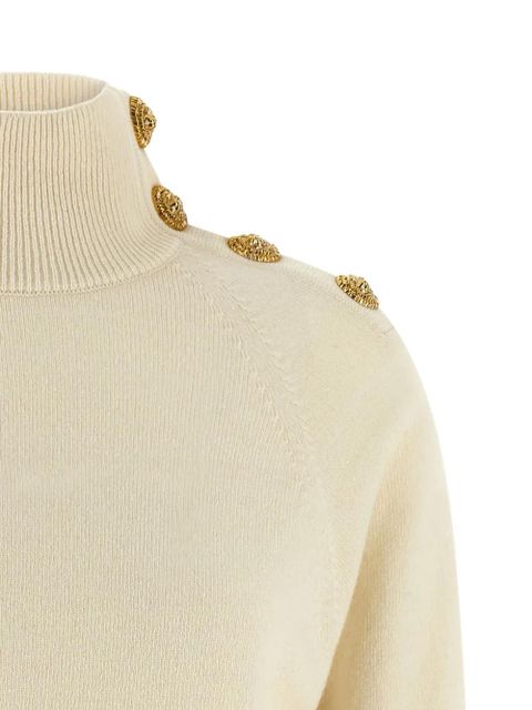 Balmain high-neck coin-button sweater - Neutrals