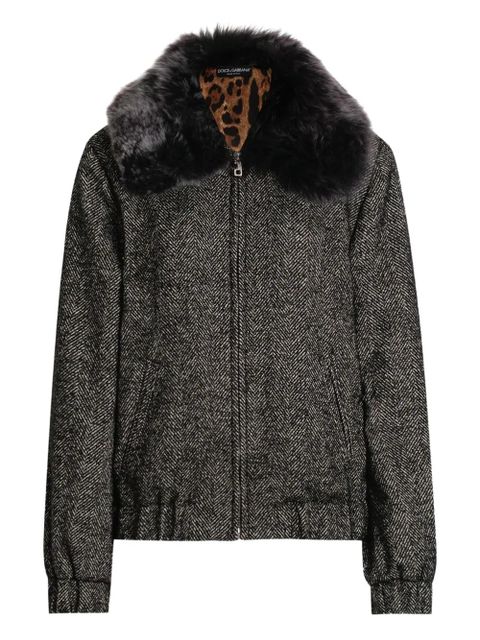 Dolce & Gabbana herringbone bomber jacket - Black - zdjęcie produktu nr 1