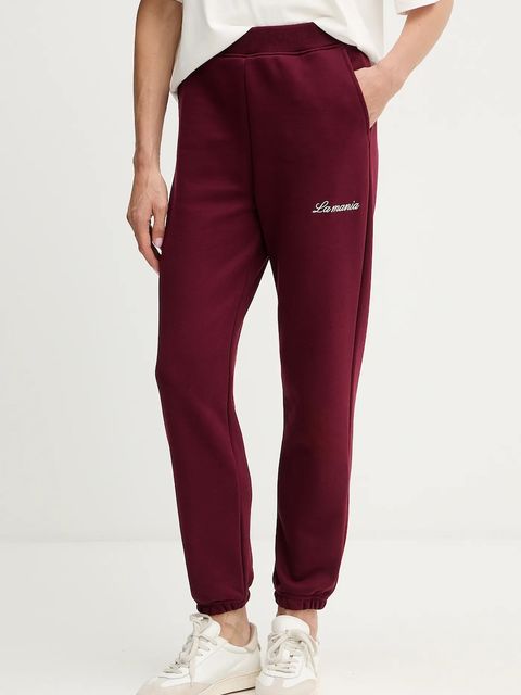 La Mania spodnie dresowe RIDGE kolor bordowy gładkie RIDGE - zdjęcie produktu nr 1
