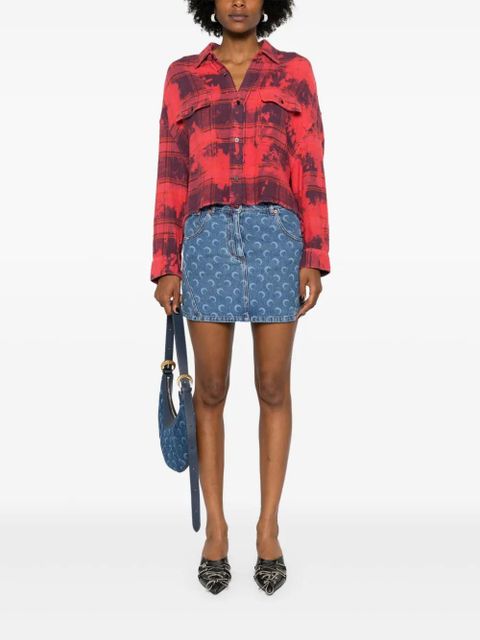 Marine Serre Deadstock denim miniskirt - Blue - zdjęcie produktu nr 2