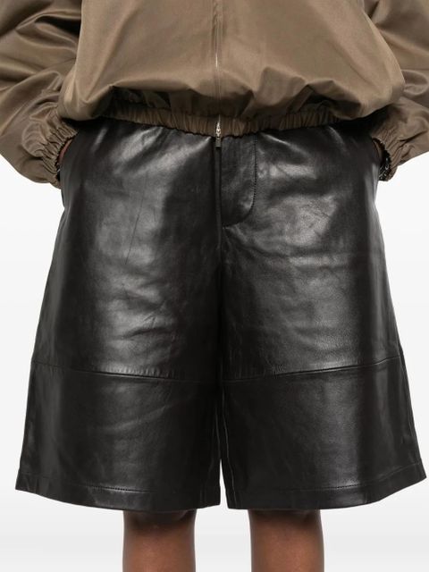 The Frankie Shop leather panelled shorts - Brown