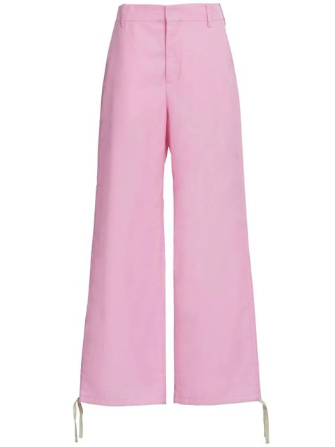 Marni embroidered-logo straight-leg trousers - White - zdjęcie produktu nr 1