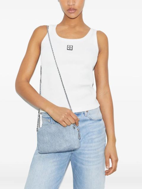 Tory Burch Fleming quilted denim crossbody bag - Blue - zdjęcie produktu nr 2