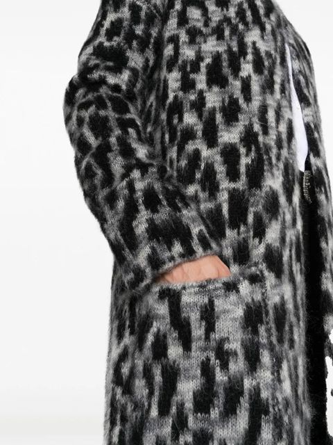Zadig&Voltaire leopard-print cardigan coat - Grey