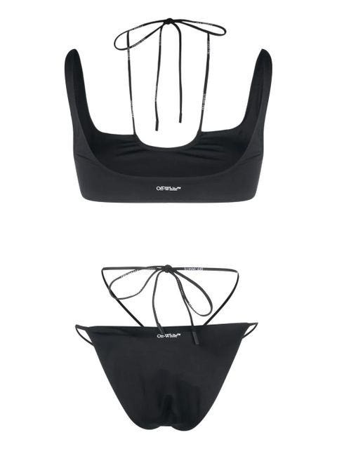 Off-White logo-print two-piece bikini - Black - zdjęcie produktu nr 2