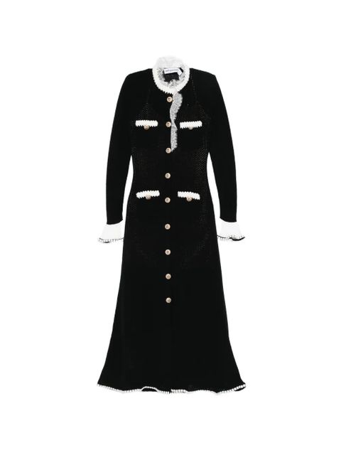 Self-Portrait lace-trim midi dress - Black - zdjęcie produktu nr 1