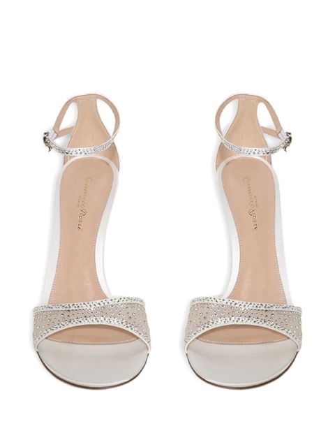 Gianvito Rossi 85mm crystal-embellished ankle-strap sandals - White